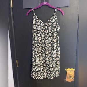 SHEIN Black and White Floral Spaghetti Strap Mini Dress